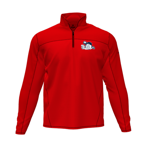 [CUS-DFW-QTRZ-PER-LSL-RED-AS-LOGO3] Quarter Zip Pullover (Adult S, Red, Logo 3)