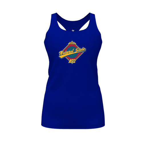 [CUS-DFW-RCBK-PER-RYL-FYS-LOGO1] Racerback Tank Top (Female Youth S, Royal, Logo 1)