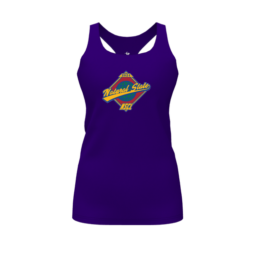 [FT0TRBPP-FYS-LOGO1] Decker Racerback Tank Top (Female Youth S, Purple, Logo 1)