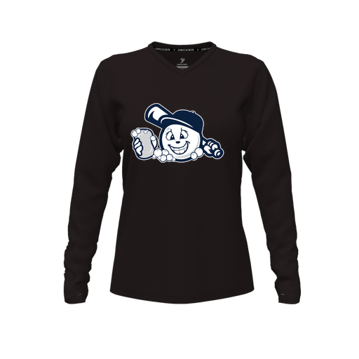[CUS-DFW-TEES-CMF-VNK-LSL-BLK-FYXS-LOGO3] Comfort T-Shirt (Female Youth XS, Black, V Neck, Logo 3, Long Sleeve)