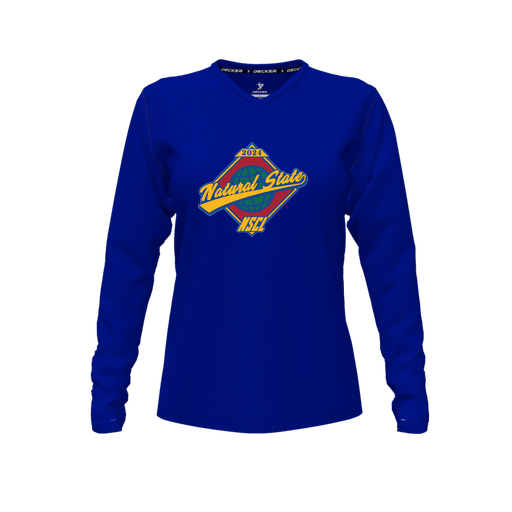 [FTLVCFRY-FYXS-LOGO1] Comfort T-Shirt (Female Youth XS, Royal, V Neck, Logo 1, Long Sleeve)