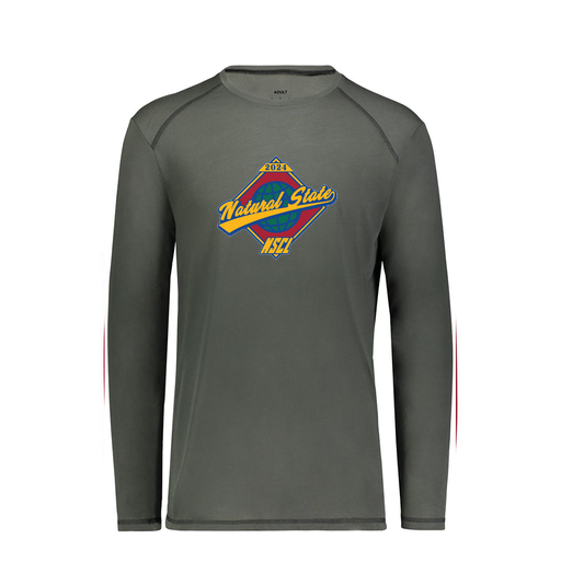 [6845.98D.S-LOGO1] Men's SoftTouch Long Sleeve (Adult S, Gray, Logo 1)