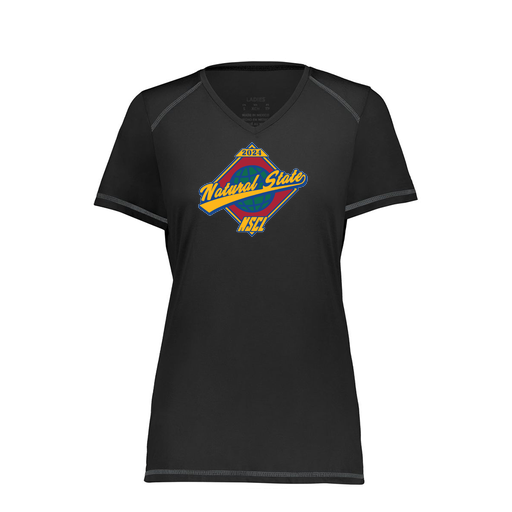 [6844.080.XS-LOGO1] Women's SoftTouch Short Sleeve (Female Adult XS, Black, Logo 1)