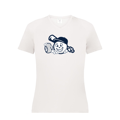 [2792.005.XS-LOGO3] Ladies Smooth Sport V-Neck T-Shirt (Female Adult XS, White, Logo 3)