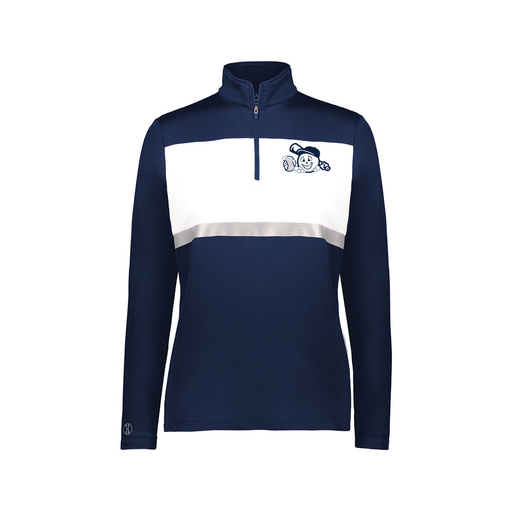 [222791.301.XS-LOGO3] Ladies Bold 1/4 Zip Pullover (Female Adult XS, Navy, Logo 3)
