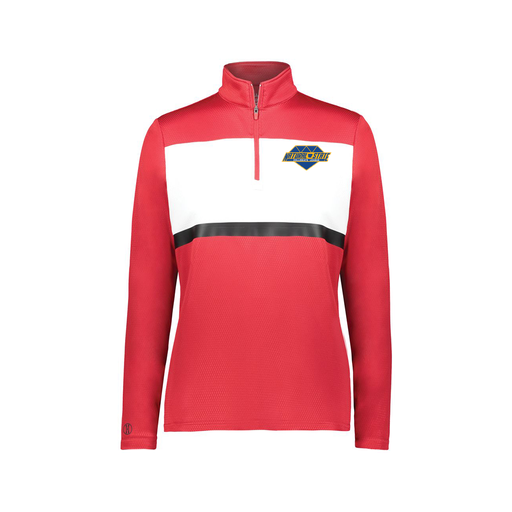 [222791.408.XS-LOGO2] Ladies Bold 1/4 Zip Pullover (Female Adult XS, Red, Logo 2)