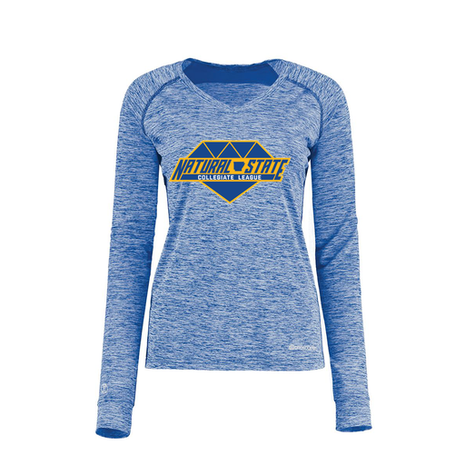 [222770.U55.XS-LOGO2] Ladies Electric Long Sleeve Shirt (Female Adult XS, Royal, Logo 2)
