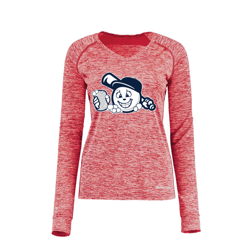 [222770.T20.XS-LOGO3] Ladies Electric Long Sleeve Shirt (Female Adult XS, Red, Logo 3)