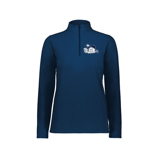 [6864.065.XS-LOGO3] Ladies MicroFleece 1/4 Zip Pullover (Female Adult XS, Navy, Logo 3)