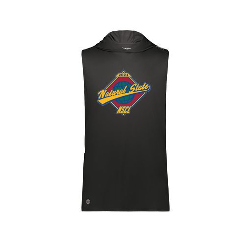 [222590.080.XS-LOGO1] Men's CoolDry Sleeveless Hoodie (Adult XS, Black, Logo 1)