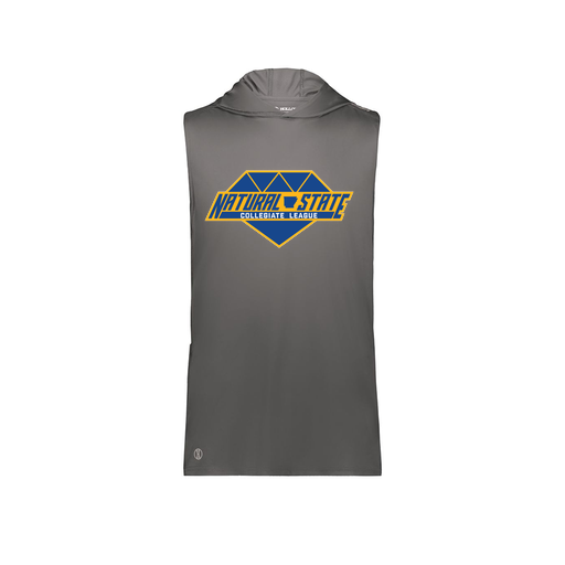 [222590.98D.XS-LOGO2] Men's CoolDry Sleeveless Hoodie (Adult XS, Gray, Logo 2)