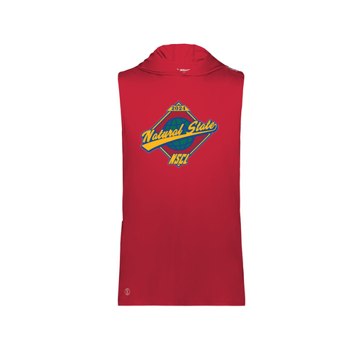 [222590.083.XS-LOGO1] Men's CoolDry Sleeveless Hoodie (Adult XS, Red, Logo 1)