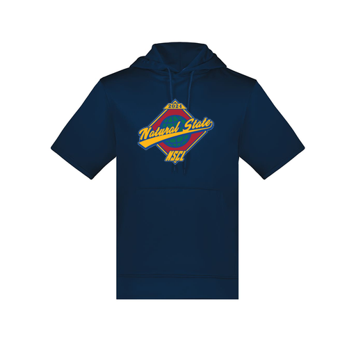 [6871.065.S-LOGO1] Men's Dri Fit Short Sleeve Hoodie (Adult S, Navy, Logo 1)