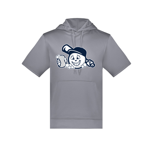 [6871.059.S-LOGO3] Men's Dri Fit Short Sleeve Hoodie (Adult S, Gray, Logo 3)