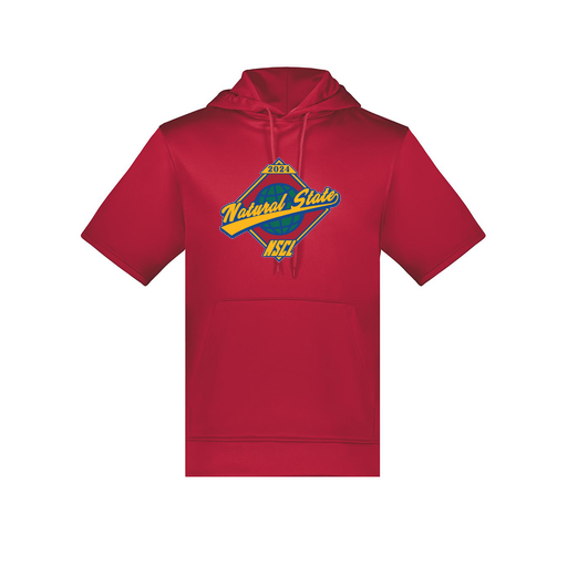 [6871.083.S-LOGO1] Men's Dri Fit Short Sleeve Hoodie (Adult S, Red, Logo 1)