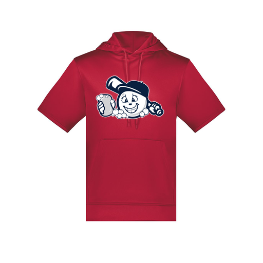 [6871.083.S-LOGO3] Men's Dri Fit Short Sleeve Hoodie (Adult S, Red, Logo 3)