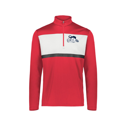 [222691.T20.S-LOGO3] Youth Bold 1/4 Zip Pullover (Youth S, Red, Logo 3)