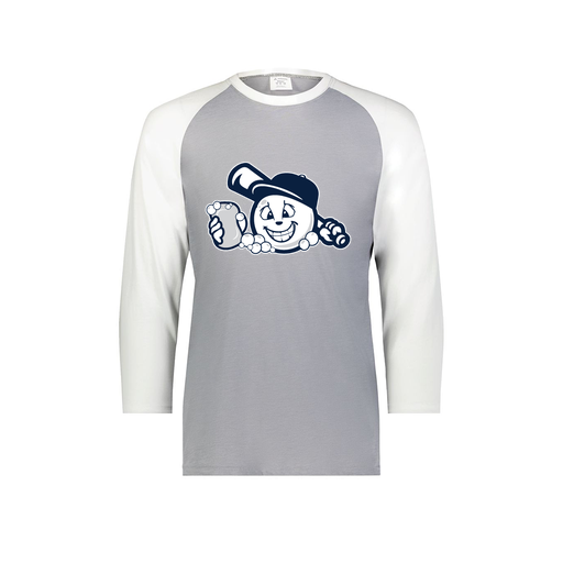 [6880.74S.S-LOGO3] Youth Vintage 3/4 T-Shirt (Youth S, White, Logo 3)