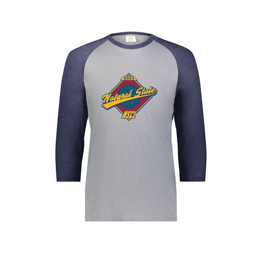 [6880.29V.S-LOGO1] Youth Vintage 3/4 T-Shirt (Youth S, Navy, Logo 1)