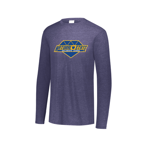 [FTLCUBNV-AXS-LOGO2] Decker Men's Tri-Blend T-Shirt - Long Sleeve (Adult XS, Navy, Logo 2)