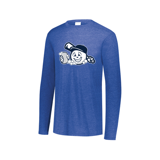 [FTLCUBRY-AXS-LOGO3] Decker Men's Tri-Blend T-Shirt - Long Sleeve (Adult XS, Royal, Logo 3)