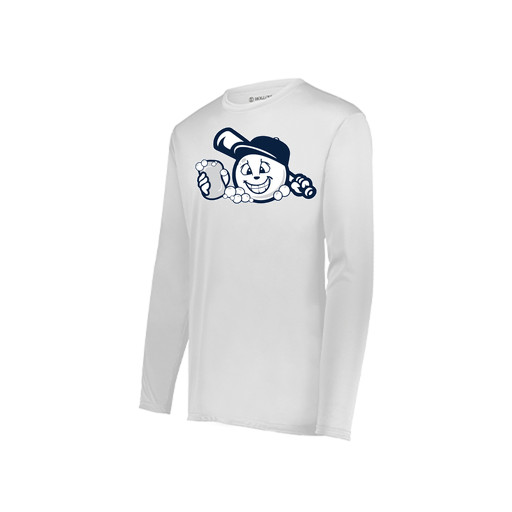 [222823.005.S-LOGO3] Youth LS Smooth Sport Shirt (Youth S, White, Logo 3)