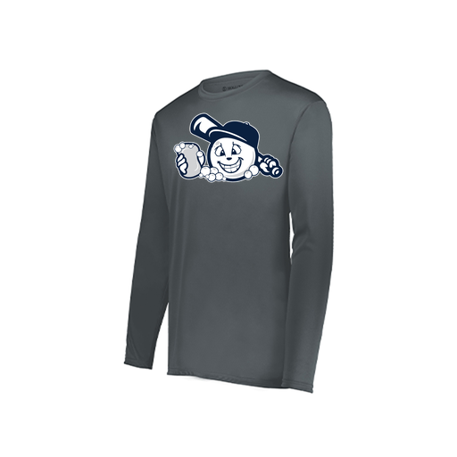 [222823.059.S-LOGO3] Youth LS Smooth Sport Shirt (Youth S, Gray, Logo 3)