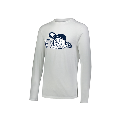 [3076.005.S-LOGO3] Youth LS Ultra-blend T-Shirt (Youth S, White, Logo 3)