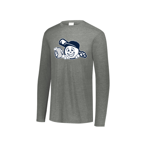 [FTLCUBGY-YS-LOGO3] Decker Youth Tri-Blend T-Shirt - Long Sleeve (Youth S, Gray, Logo 3)