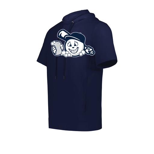 [222605.065.S-LOGO3] YOUTH VENTURA SOFT KNIT SHORT SLEEVE HOODIE (Youth S, Navy, Logo 3)