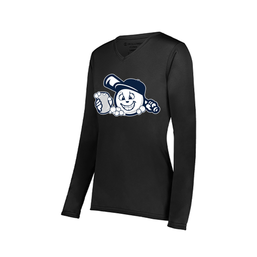 [222824.080.S-LOGO3] Ladies LS Smooth Sport Shirt (Female Adult S, Black, Logo 3)